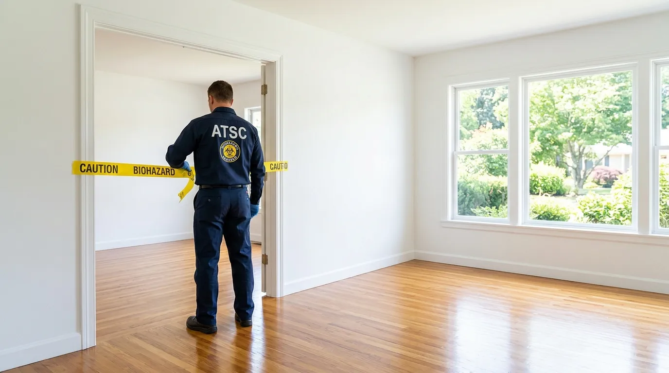 Certified biohazard cleanup crew performing Decomposition Cleanup in Johns Creek